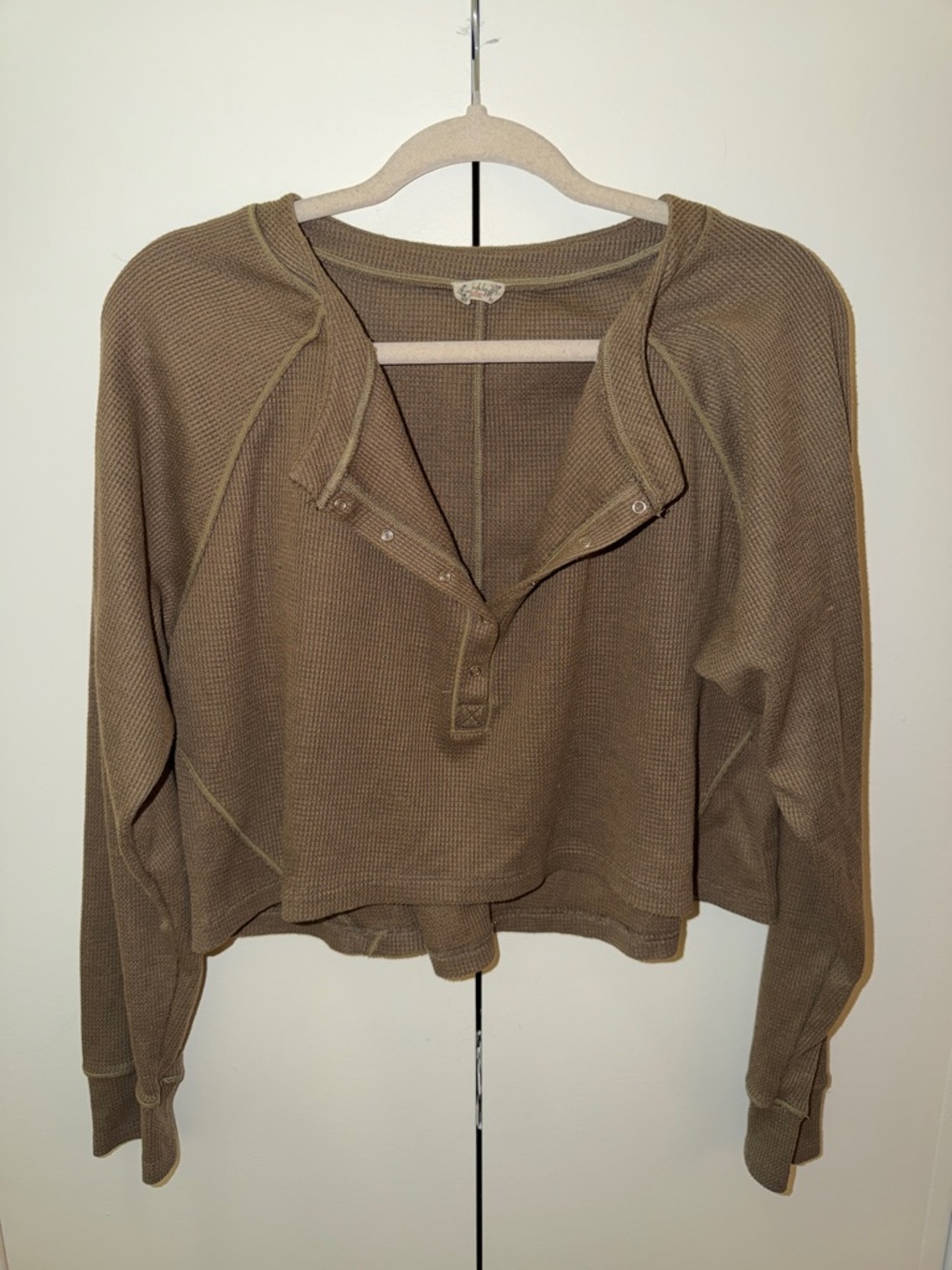 Waffle Knit Henley Pullover Set